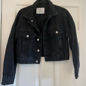 Black Cropped Jean Jacket